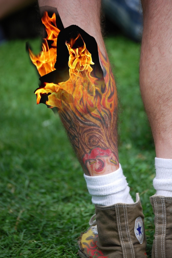 Creation of my leg is on fire, literally: Step 1